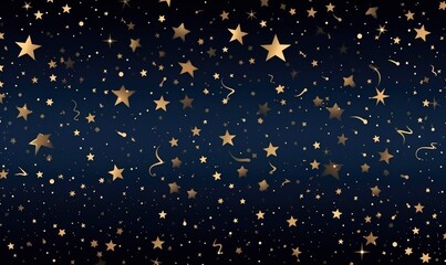 Fototapeta na wymiar Colorful stars cartoon space background at night sky. 