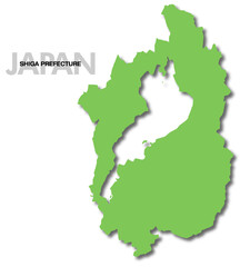 滋賀県の地図 影付き 日本