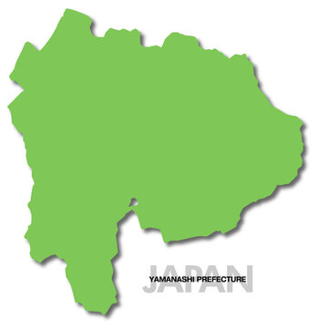 山梨県の地図 影付き 日本