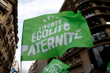 Manifestation contre la PMA sans pre et la GPA, Paris.