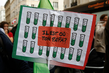 Manifestation contre la PMA sans pÃ¨re et la GPA, Paris.