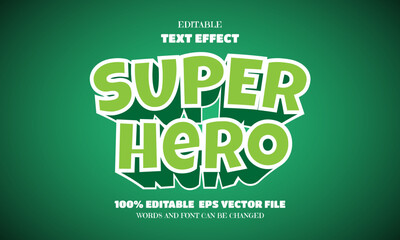 Naklejka premium Super Hero Text, Editable Font Effect