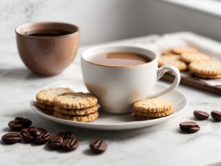 cup of coffee and biscuits