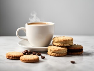 cup of coffee and biscuits