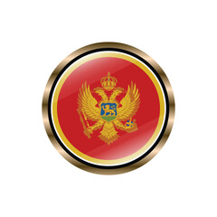 Montenegro flag circle button vector template, trendy, collection, logo, design
