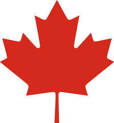 Illustration of the famous red Canada leaf isolated 