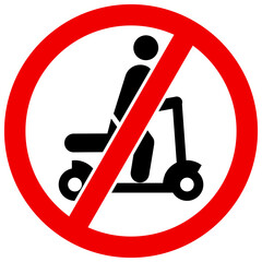 Access forbidden to electric scooter sign isolated