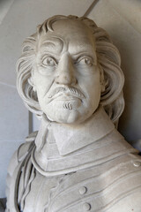 Fototapeta na wymiar Bust of Cromwell in the Guildhall, London, U.K.