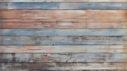 Horizontal Old Distressed Wood Slat Background Wallpaper for Product Placement Advertisement. Painted Stained Weathered Sea Ocean Boards. 16:9 Aspect Ratio
