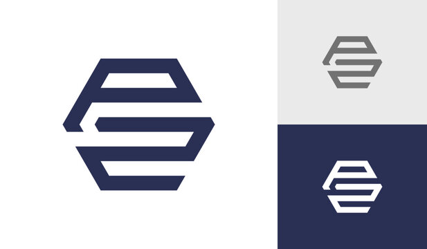 Letter P2 hexagon logo design