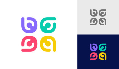 Community people, social community, abstract human family logo design