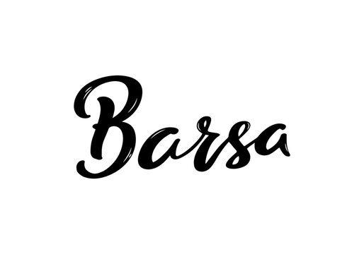 Barsa Lettering. Handwritten City name. Vector design template.