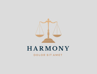 Law firm logo. Scales symbol. Vector icon design. 