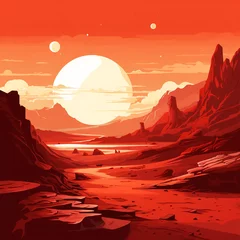Keuken foto achterwand mars landscape alien planet martian background © Iis rosmini