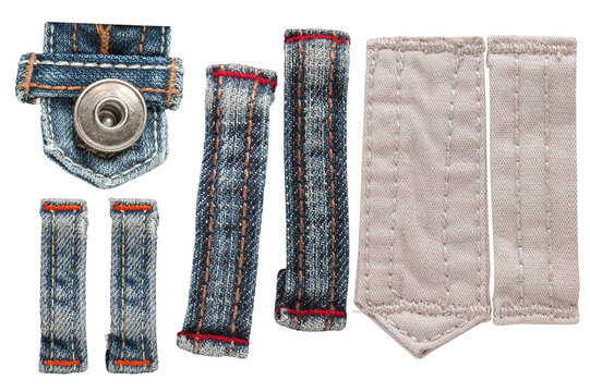 Set of Jeans belt loops isolated on white background