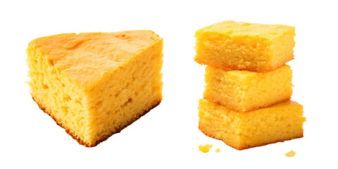 Cornbread, transparent background, isolated image, generative AI
