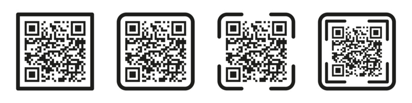 Scan QR code icon. Digital scanning qr code. QR code scan for smartphone. QR code for payment.