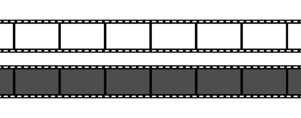 Film strip with different color cinema roll flat illustration vector