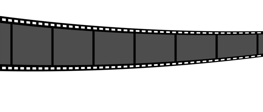Blank film strip border movie or cinema tape reel flat vector design
