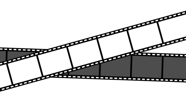 Blank film strip 35mm white and black retro cinema roll or movie tape different color flat vector design
