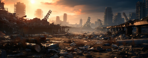 Post-apocalyptic ruined city