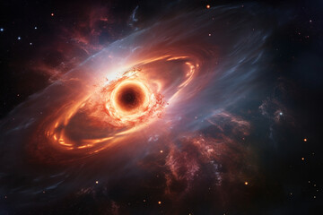 Obraz premium An artist's rendition of a swirling, protoplanetary disk around a young star, illustrating the love and creation of planetary systems in the cosmos, love and creation