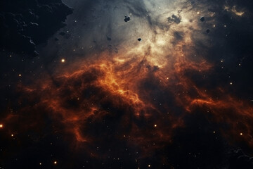 Fototapeta premium The visualization of a stellar nursery, where stars and planets are born amidst vast clouds of gas and dust, symbolizing the love and creation of cosmic landscapes, love and creati