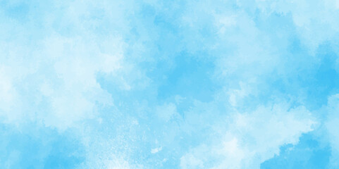 Defocused and blurry wet ink effect sky blue color watercolor background,  blurred and grainy Blue powder explosion on white background, Classic hand painted Blue watercolor,