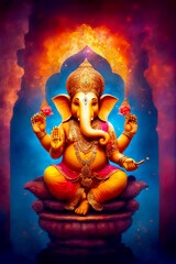 Ganesha Aum Illustration, Perfect for Hindu Wedding Invitations, AI Generated