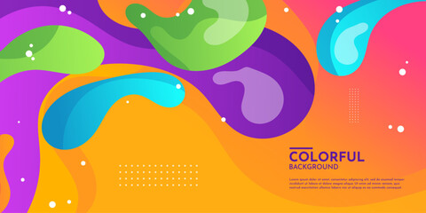 Colorful flow background with modern abstract shapes. Very suitable for poster, banner, cover, advertisement, wallpaper, etc.