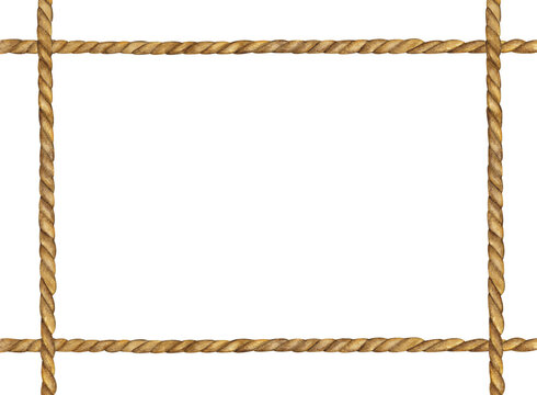 Watercolor painting of Brown Rope frame.