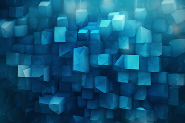 blue abstract desktop background with polygonal and square basalt-like rocks