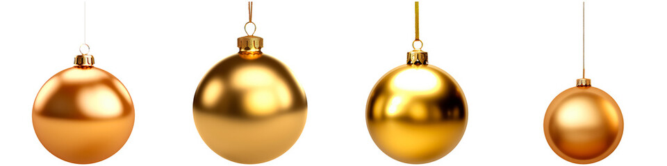 Golden ball on a white background, the concept of Christmas and New Year