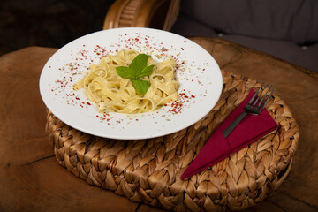 Delicious Italian pasta, Spaghetti, Fettuccine, Macaroni, Fusilli, Bow ties, Penne