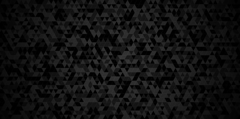 Abstract seamless small geomatric dark black pattern background with lines Geometric print composed of triangles. Black triangle tiles pattern mosaic background.	