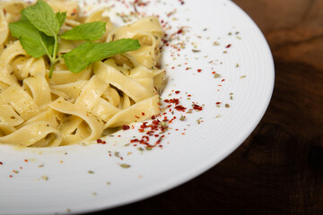 Delicious Italian pasta, Spaghetti, Fettuccine, Macaroni, Fusilli, Bow ties, Penne
