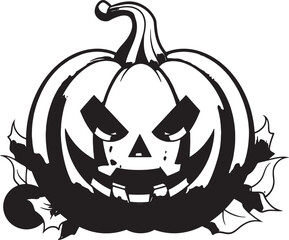 Pumpkin silhouette icon vector on a white background halloween element