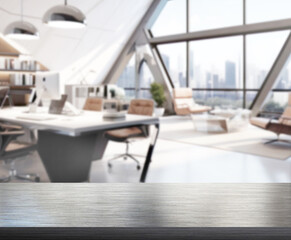 Table Top And Blur Office Of Background