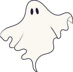 Retro Ghost Halloween t-shirt design. Cute cartoon. vintage vector illustration