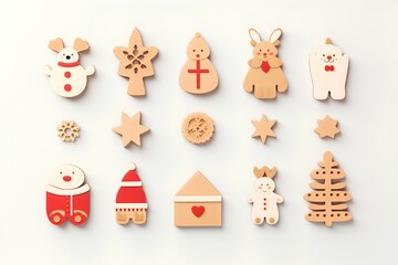 Naklejka premium コルクで表現したカラフルなクリスマスイブのイメージ（3Dピクト) 