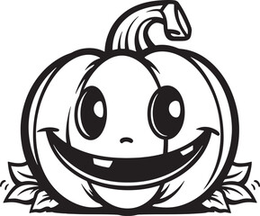 Pumpkin silhouette icon vector on a white background halloween element