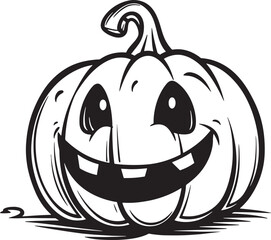 Pumpkin silhouette icon vector on a white background halloween element