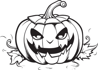 Pumpkin silhouette icon vector on a white background halloween element