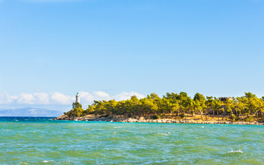 Seascape with lighthouse near Gythio Greece