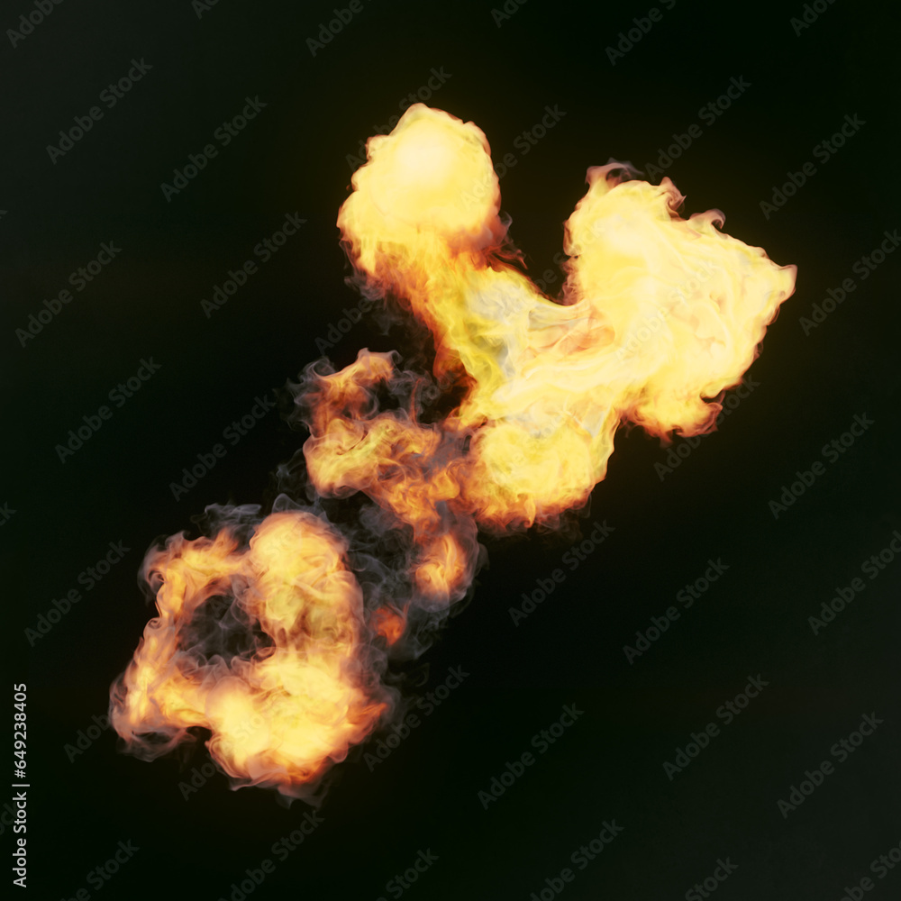 Aufkleber explosion with toxicity smoke isolated on dark background. 3d rendering digital illustration