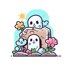 Naklejka premium Tombstone decorations , PNG For Tshirt