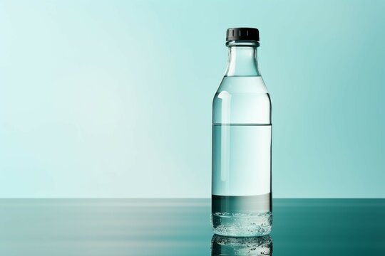A vivid 3D water bottle, alone against a clean, white canvas