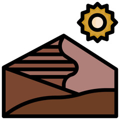 DESERT filled outline icon,linear,outline,graphic,illustration