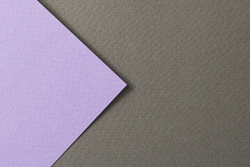 Rough kraft paper background, paper texture black lilac colors. Mockup with copy space for text