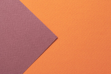 Rough kraft paper background, paper texture orange burgundy colors. Mockup with copy space for text